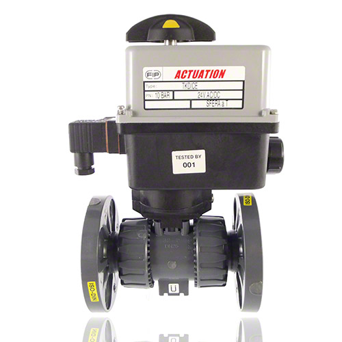 PVC U 2/2-Wege-Kugelhahn, elektrische Ausf&uuml;hrung