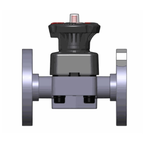 PVC U Membranventil DK DIALOCK&reg;, Festflansch, FPM Ausf&uuml;hrung