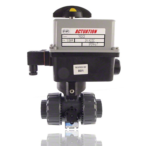 PVC U 2/2-Wege-Kugelhahn, elektrische Ausf&uuml;hrung