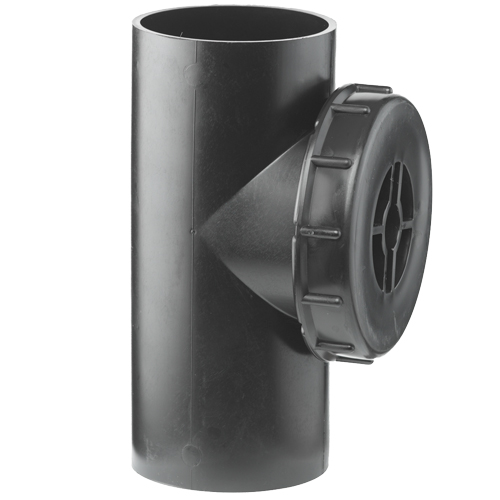 PE-Abfluss Putzst&uuml;ck 88,5&deg;, mit rundem Schraubverschluss