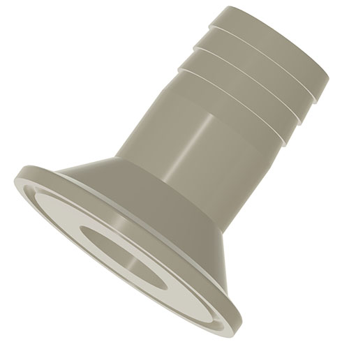 PP ISO Clamp mit Anschlu&szlig; Schlaucht&uuml;lle