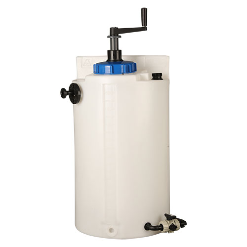 Dosierbeh&auml;lter mit Handr&uuml;hrwerk