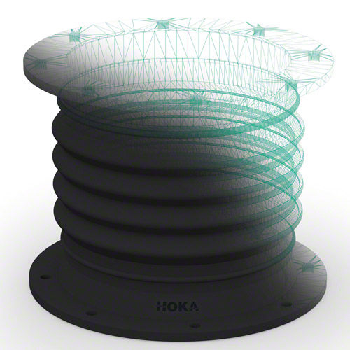 PP-el Basis Flexmanschette 4-fach gewellt f&uuml;r Befestigung mit Spannband, elektrisch leitf&auml;hig