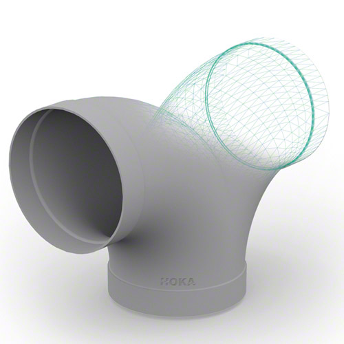 PP-EL-s Hosen T-St&uuml;ck 90&deg; Abgang, mit Muffen, elektrisch leitf&auml;hig