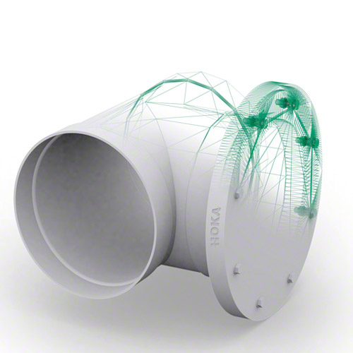 PP-EL-s T-St&uuml;ck 90&deg; mit Muffen mit Reinigungs&ouml;ffnung, elektrisch leitf&auml;hig